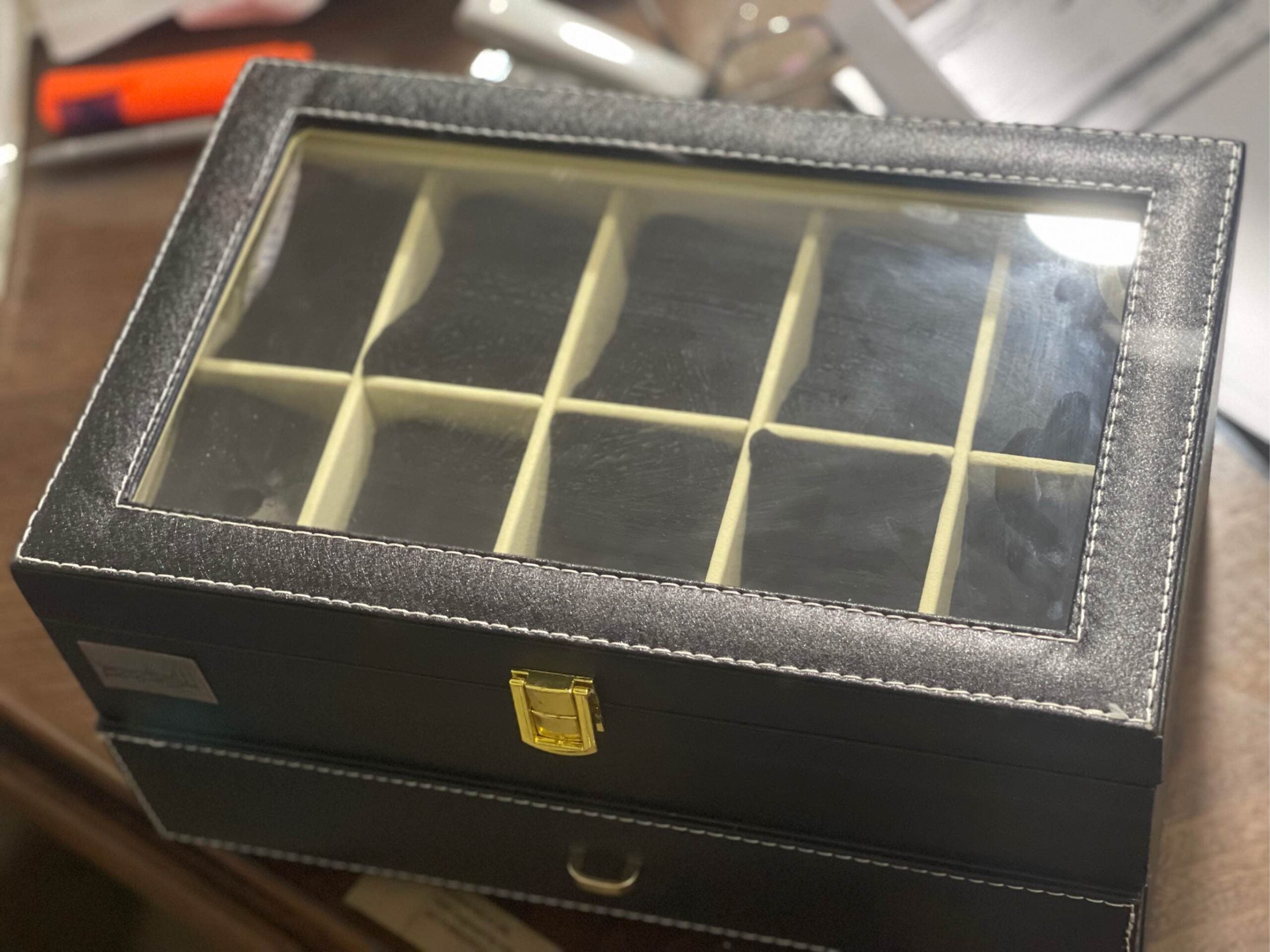 20 Slots 2 Layer PU Leather Watch Box
